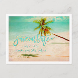 Cartão Postal De Anúncio PixDezines/salve nossa data/praia tropical vintage