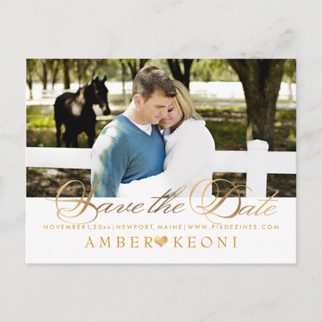 Cartão Postal De Anúncio PixDezines Salve o Script Data/Faux Dourado/Rico (Frente)