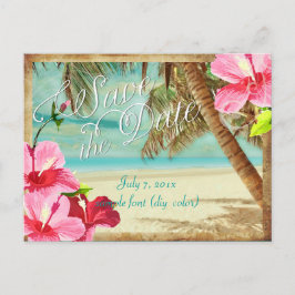 Cartão Postal De Anúncio PixDezines/save o dia/praia tropical vintage