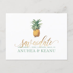 Cartão Postal De Anúncio PixDezines Vintage Pineapple/Save the Date