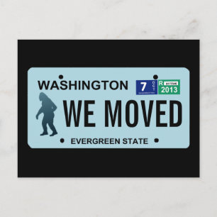 Cartão Postal De Anúncio Placa de Licença de Washington Sasquatch