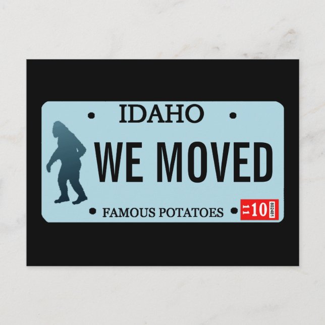 Cartão Postal De Anúncio Placa de Licença Idaho Sasquatch (Frente)