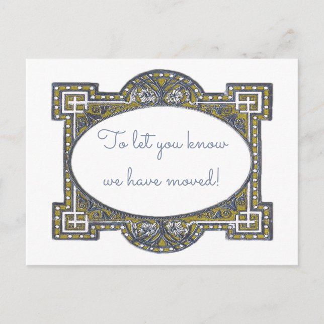 Cartão Postal De Anúncio Placas de quadros deco elegantes, personalize para (Frente)