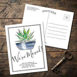 Cartão Postal De Anúncio Planta Aloe Vera em Vaso Nova Mudança de Casa