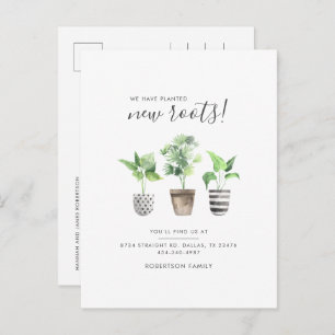 Cartão Postal De Anúncio Plantamos Novas Raízes Botânicas