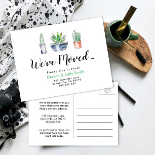 Cartão Postal De Anúncio plantas de cacto Mudança de endereço que movemos