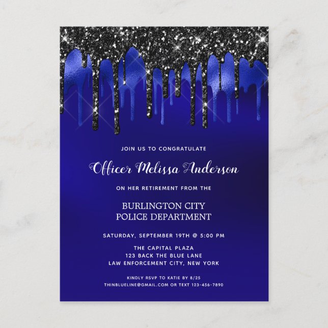 Cartão Postal De Anúncio Polícia Elegante de Reforma Policial (Frente)