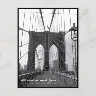 Cartão Postal De Anúncio Ponte de Brooklyn Salve a Data