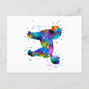 Cartão Postal De Anúncio Poodle Personalizado   Cartão de aniversário par