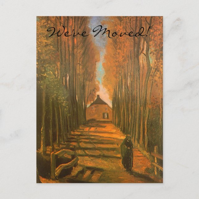 Cartão Postal De Anúncio Poplars by Vincent van Gogh, Mudança de endereço (Frente)