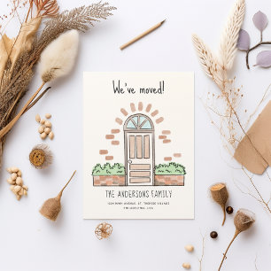 Cartão Postal De Anúncio Portas Marrons com Aquarela Reproduzimos