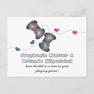 Cartão Postal De Anúncio Postais de Gamer Geek Salve a Data