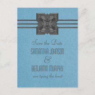 Cartão Postal De Anúncio Postcard de aviso de poupança de borda de medalhão