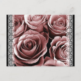 Cartão Postal De Anúncio Postcard de Save the Date ROSAS ROSA VINTAGE