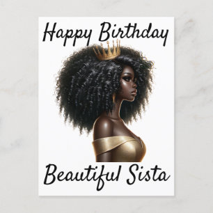 Cartão Postal De Anúncio Posto de Mulher Sista Melanin