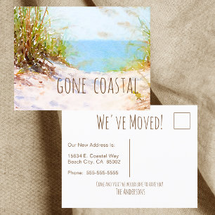 Cartão Postal De Anúncio Praia de Casa Nova Caminhada Costeira Aquarela