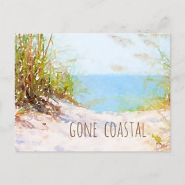 Cartão Postal De Anúncio Praia de Casa Nova Caminhada Costeira Aquarela
