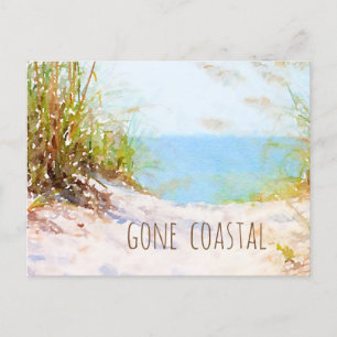 Cartão Postal De Anúncio Praia de Casa Nova Caminhada Costeira Aquarela