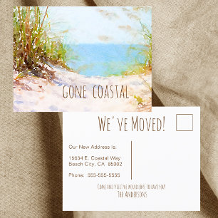 Cartão Postal De Anúncio Praia de Nova Casa Costeira Caminho Aquarela