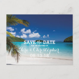 Cartão Postal De Anúncio Praia Moderna do Casamento do Mar Tropical Salve a