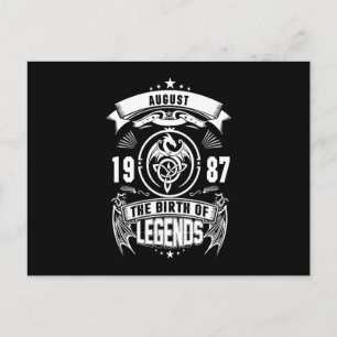 Cartão Postal De Anúncio Presente de Agosto 1987 O Nascimento das Lendas