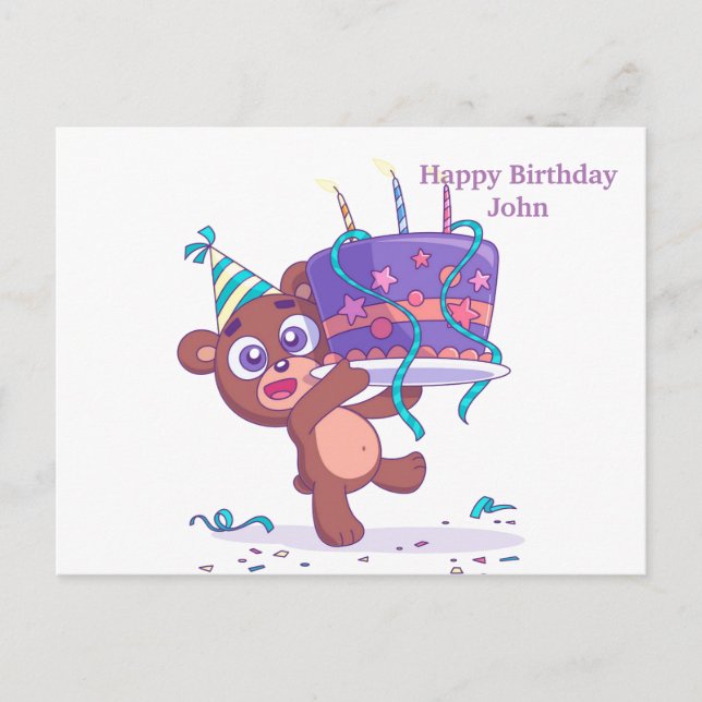 Cartão Postal De Anúncio Presente de Aniversário (Frente)