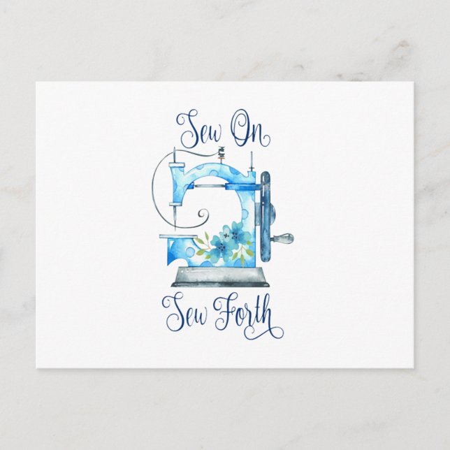 Cartão Postal De Anúncio Presente de Costura | Costure e Continue (Frente)