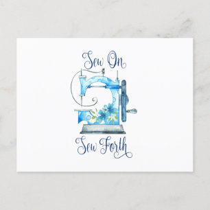 Cartão Postal De Anúncio Presente de Costura   Costure e Vá