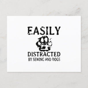 Cartão Postal De Anúncio Presente de Costura   Facilmente Distraído Por Cos