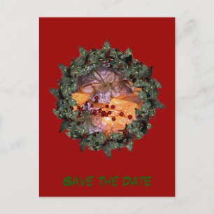 Cartão Postal De Anúncio Presente de Salve a Data Grinalda de Arco Férias