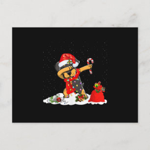 Cartão Postal De Anúncio Presente Engraçado de Natal do Cão Rottweiler Dabb