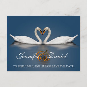 Cartão Postal De Anúncio Presentes de Cartão Cisnes Amor