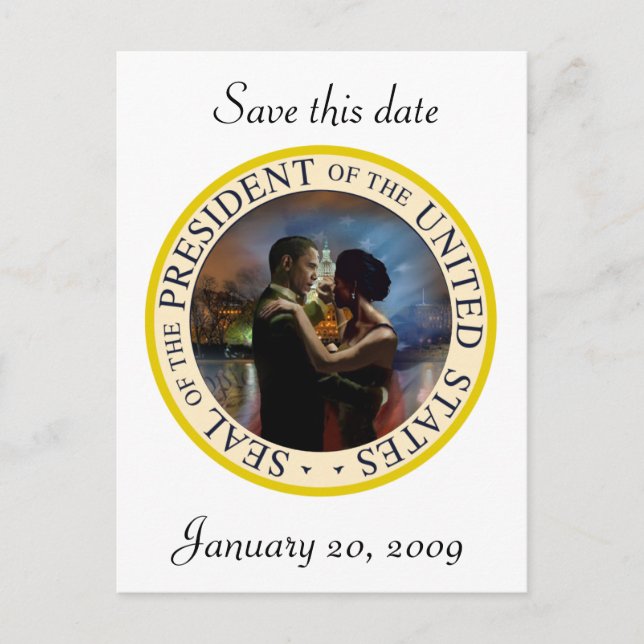 Cartão Postal De Anúncio Presidente Obama Inauguração Lembrança (Frente)