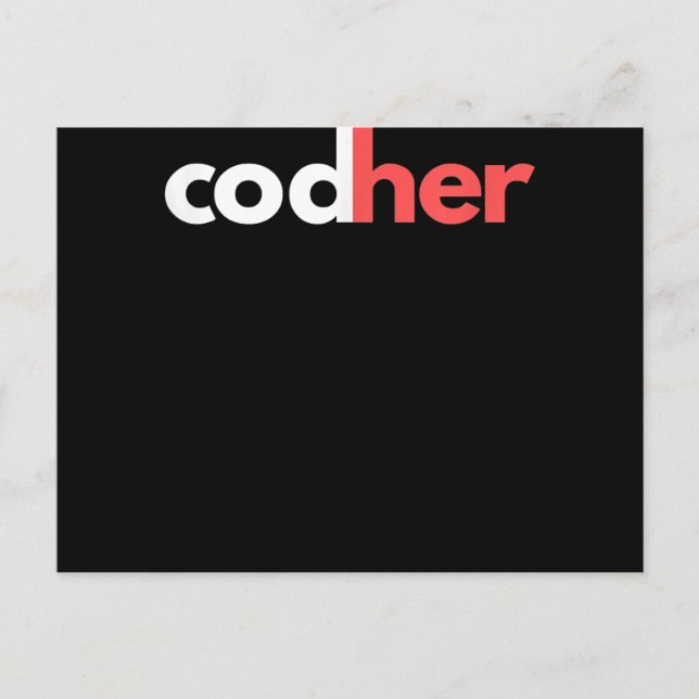 Cartão Postal De Anúncio Programadora da Codher Women Stem Engenheiro Amant (Frente)