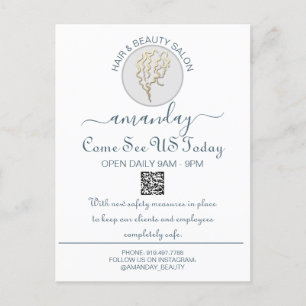 Cartão Postal De Anúncio Promocional Seja seguro Logotipo Cabeçalho QR Códi