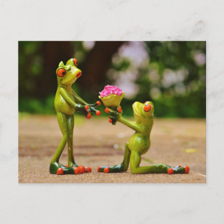 Cartão Postal De Anúncio Proposta de casamento de sapo