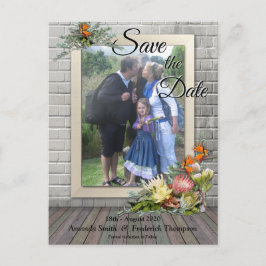 Cartão Postal De Anúncio Protea - Flores de Estrelitzia Salvem a Data