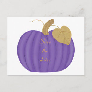 Cartão Postal De Anúncio Pumpkin Roxo Guardar Cartões-postais para Casament