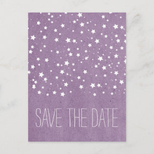 Cartão Postal De Anúncio Purple Starry Night Salve o Cartão-Postal de Data
