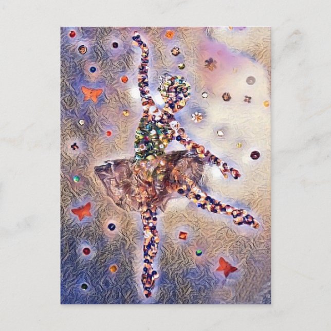 Cartão Postal De Anúncio Púrpura Ballerina Açucar Fada De Pluma (Frente)