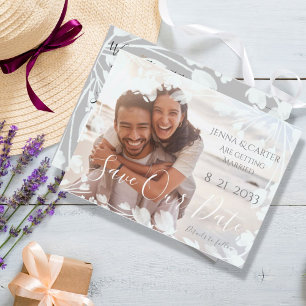 Cartão Postal De Anúncio QRC Minimalista de Sobreposição de Fotos Elegante