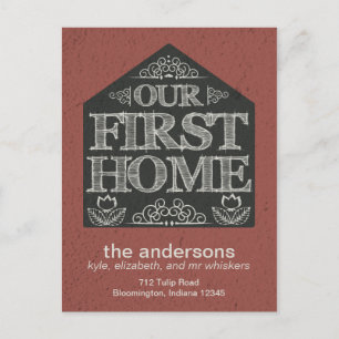 Cartão Postal De Anúncio Quadro de aviso do novo endereço residencial