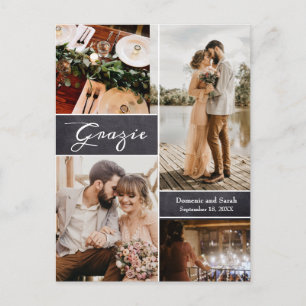 Cartão Postal De Anúncio Quadro de Colagem de Fotos Personalizado Grazie