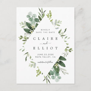 Cartão Postal De Anúncio Quadro de Diamante de Folhagem de Eucalipto Salvar