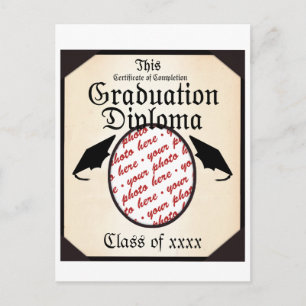 Cartão Postal De Anúncio Quadro de Foto Diploma de Graduação