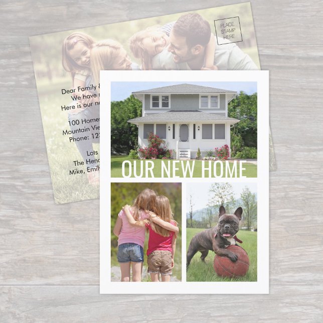 Cartão Postal De Anúncio Qualquer Alteração de Texto do Endereço 4 Colagem  (Criador carregado)