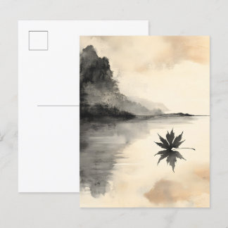 Cartão Postal De Anúncio Quebra Silenciosa de outono Sunset Minimalista
