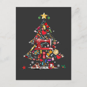 Cartão Postal De Anúncio Quilter Merry Christmas Árvore de Retalhos Quiltin