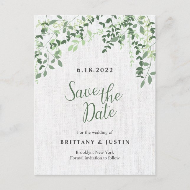 Cartão Postal De Anúncio Ramos e Folhas de Verdura (Frente)