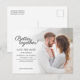 Cartão Postal De Anúncio Rascunho de Fotografia com Estilo Casamento Salvar